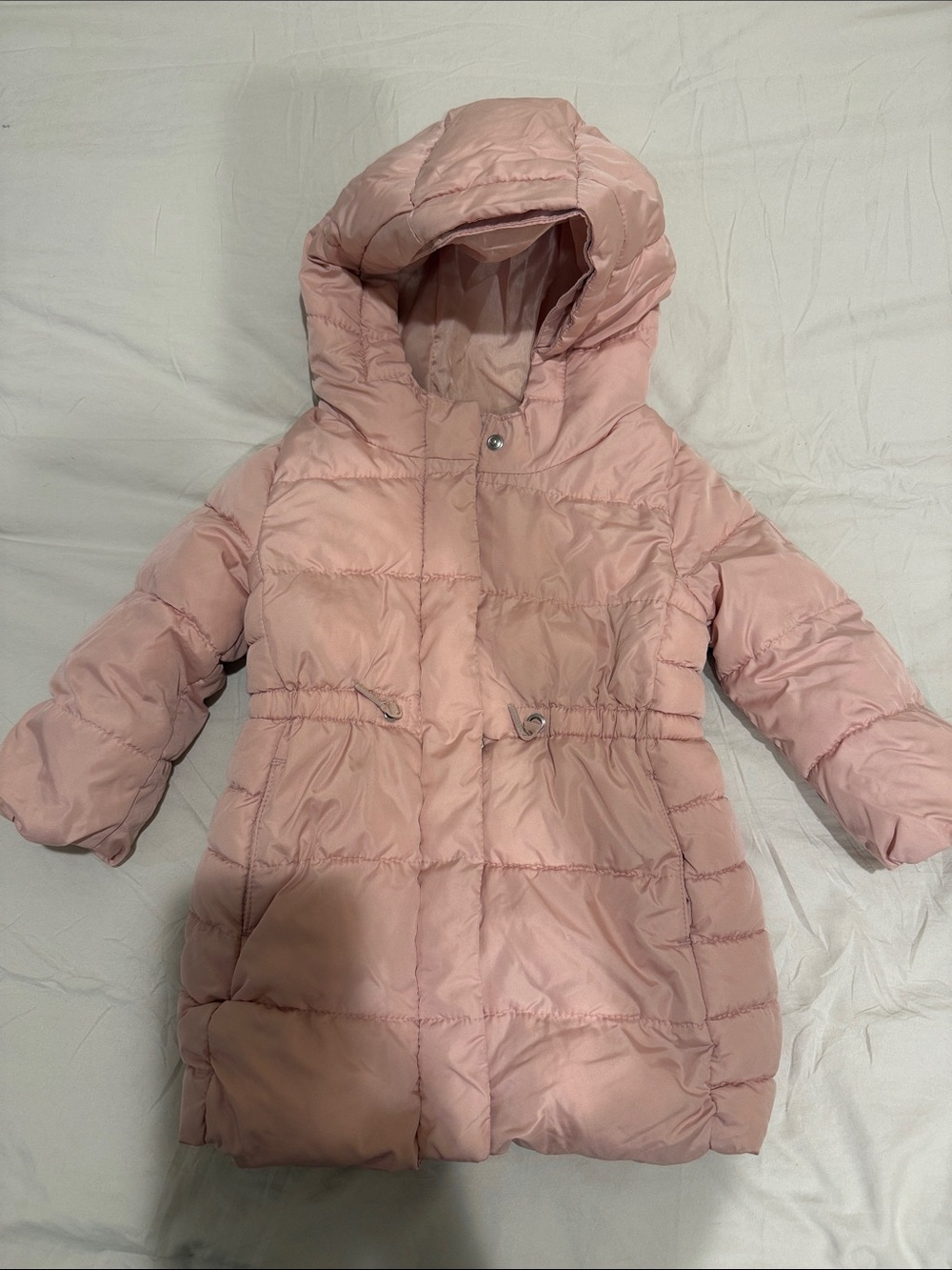 Gap Girls' Pink Hooded Puffer Coat - Lightweight Warmth 2Yrs